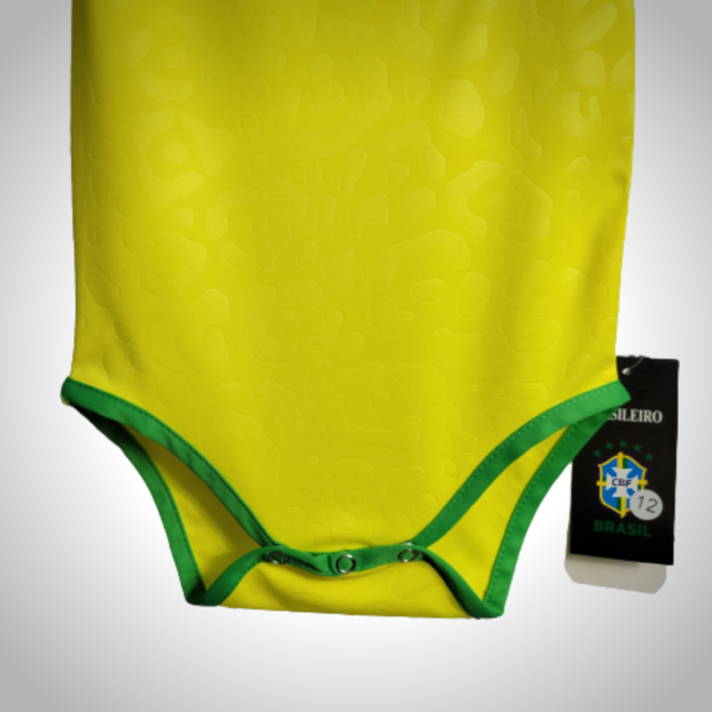 Body Baby Brasil Copa de 2022 Torcedor Nike - Amarelo