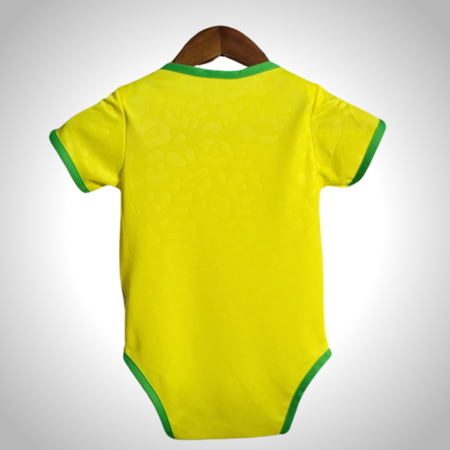 Body Baby Brasil Copa de 2022 Torcedor Nike - Amarelo