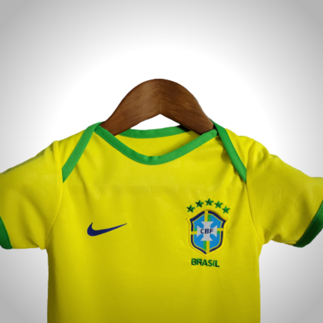 Body Baby Brasil Copa de 2022 Torcedor Nike - Amarelo