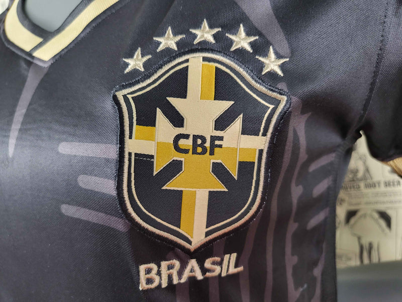 Camisa Brasil Edição Concept Preta Dourado - Feminina